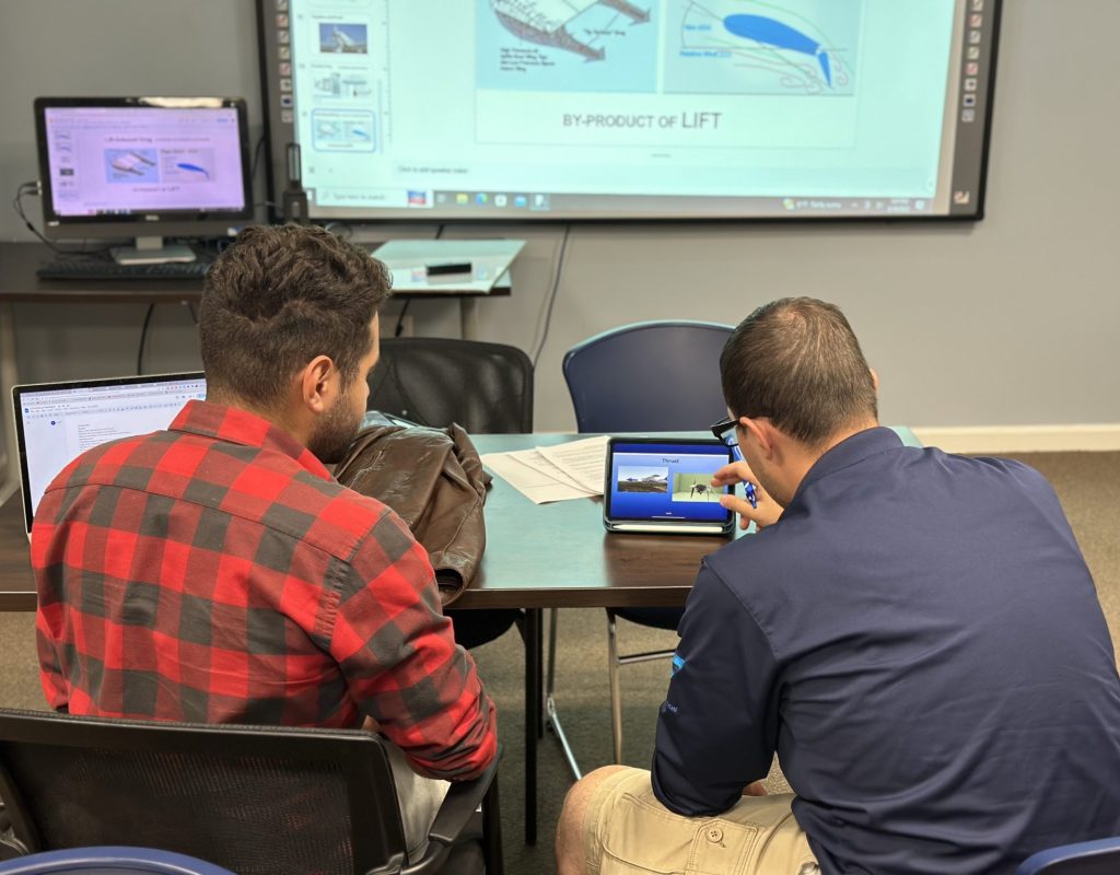 Flight student learning proper use of navigation and autopilot systems