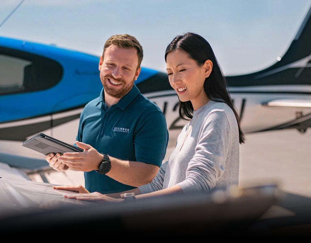 Professional instructor teaching proper taxiing and runway alignment techniques