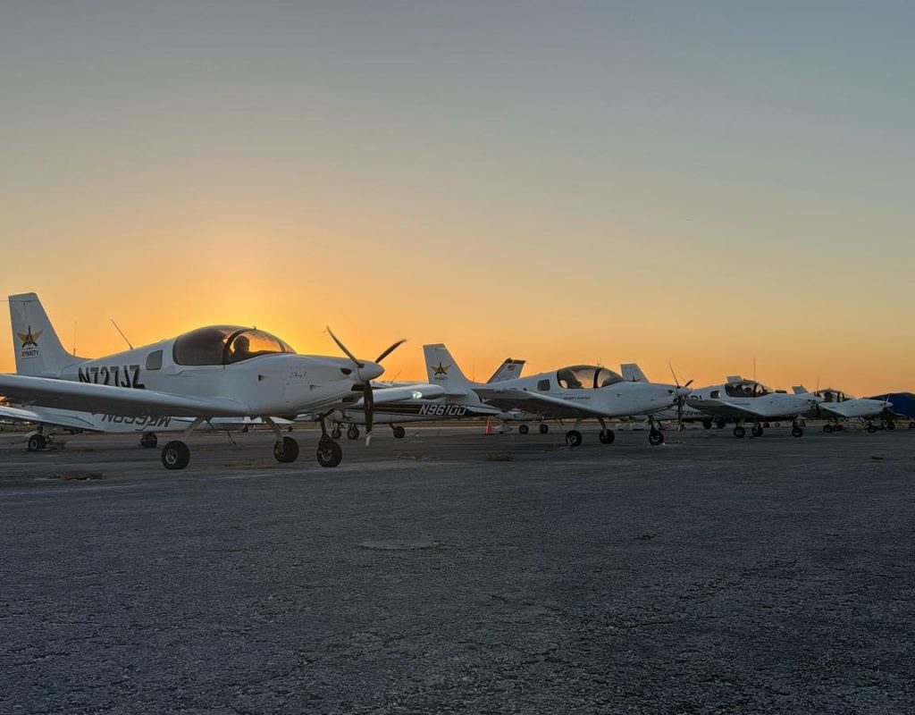 Small aircraft used for student flight lessons at Dynasty Aviation Inc